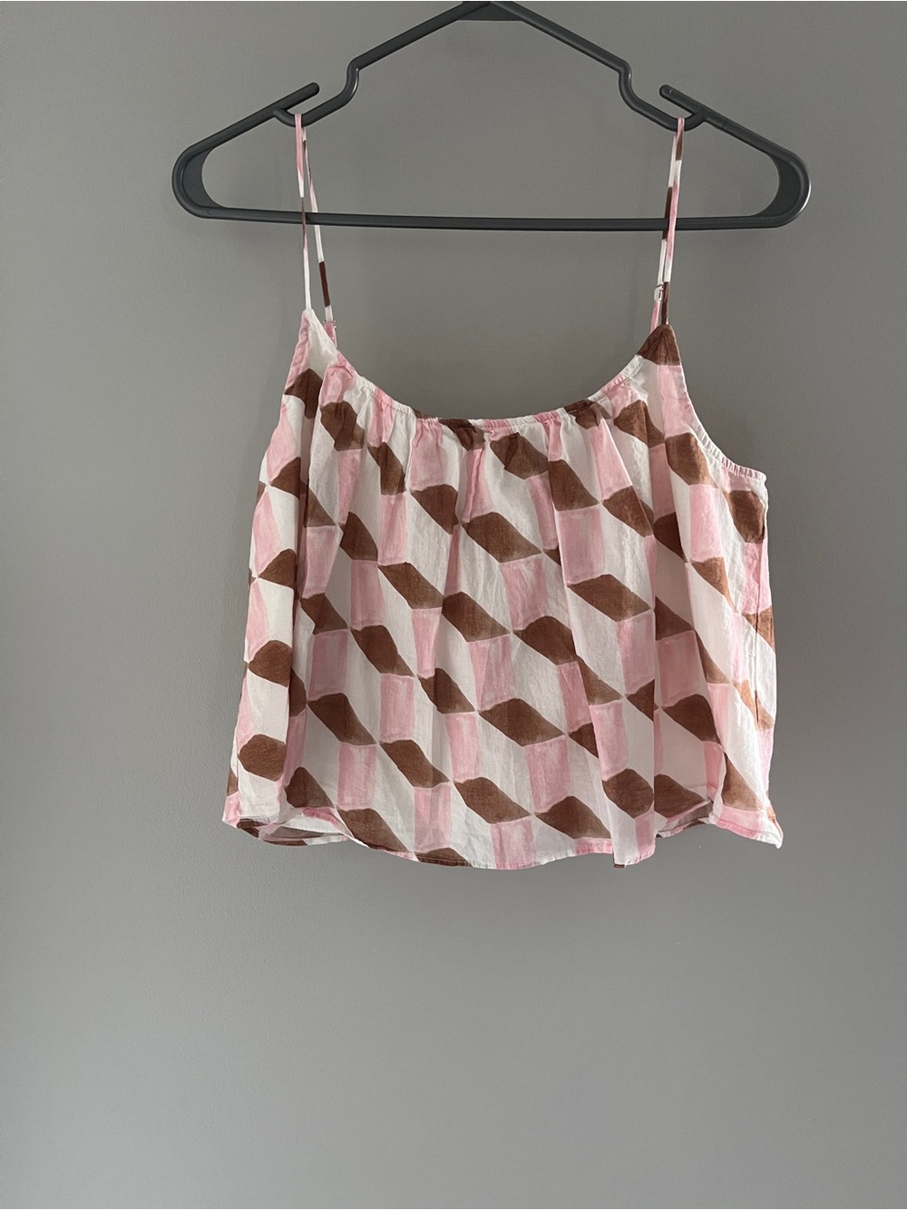 Banana Republic Pink and Brown  Spaghetti Strap Tank Top